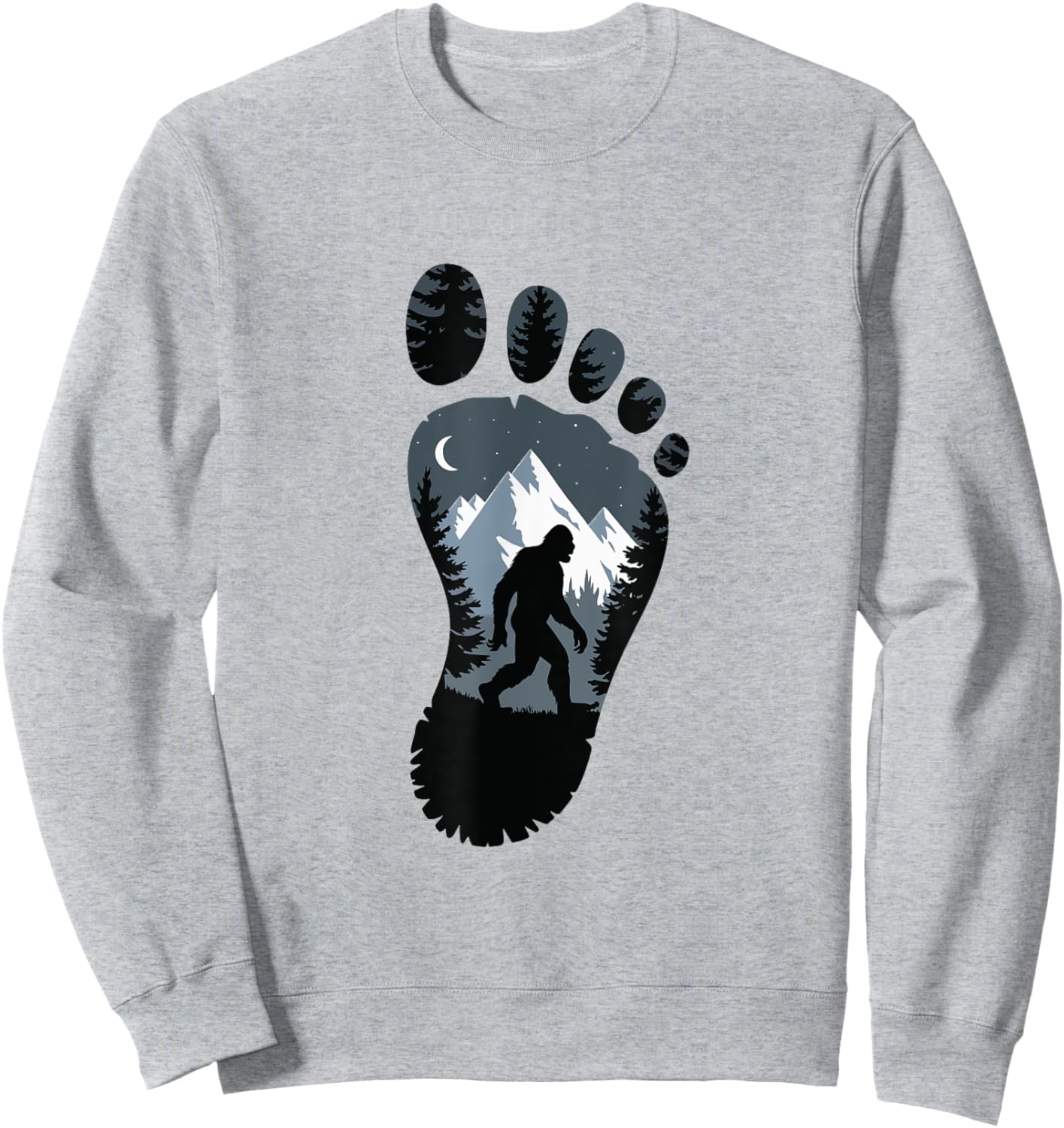 Bigfoot Footprint Mythology Sweatshirt - Sweatshirt | Ash