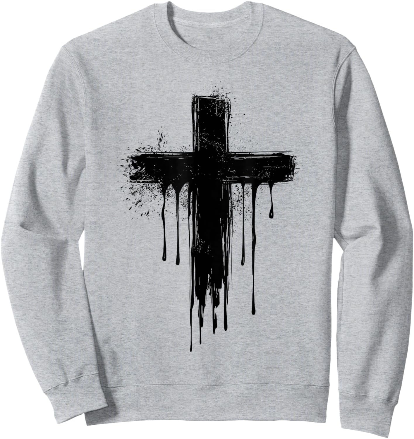 Christian Dripping Cross Sweatshirt - Sweatshirt | Ash