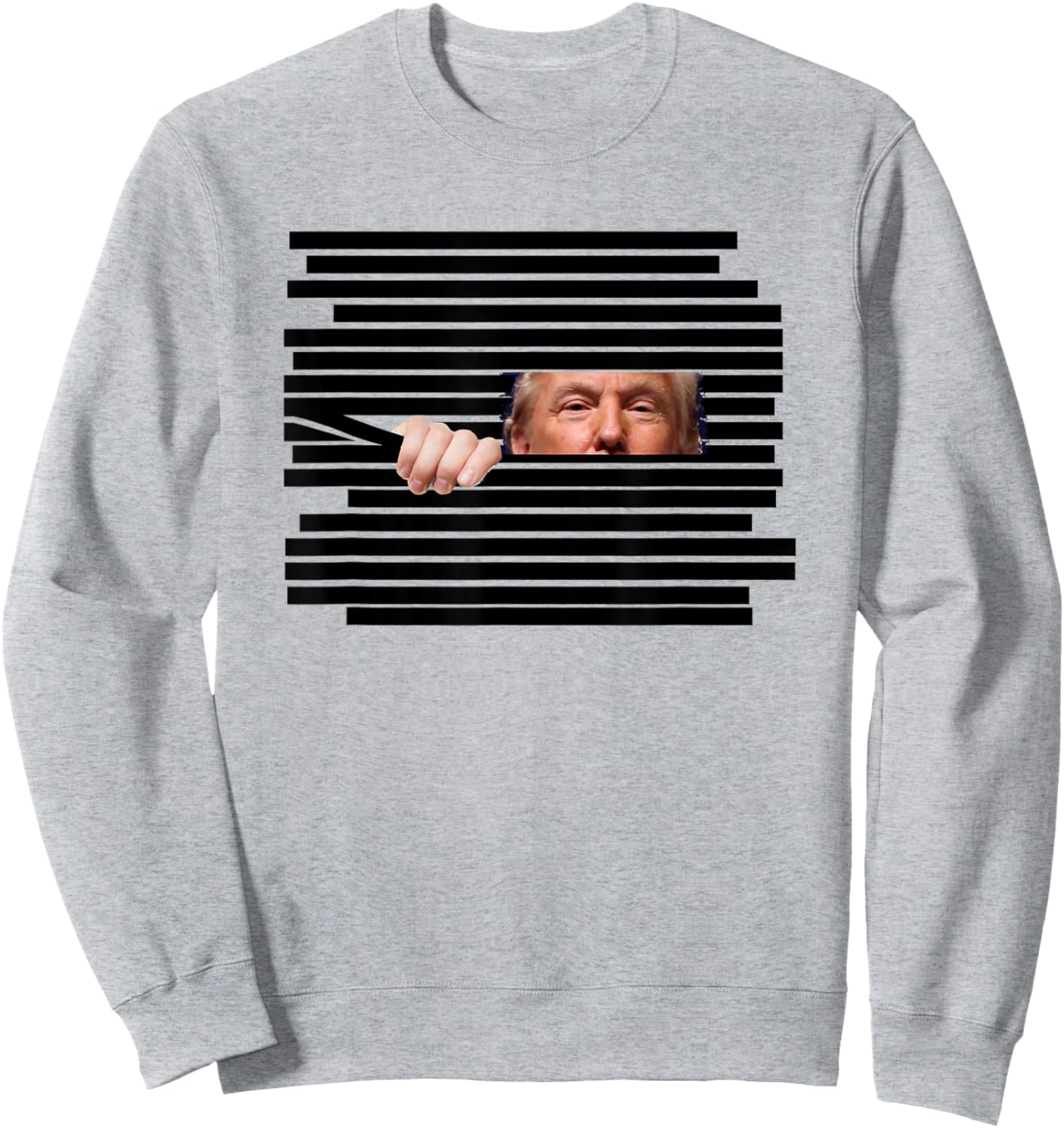 Funny Trump Peeking Through Redactions Meme Political Satire Sweatshirt - Sweatshirt | Ash