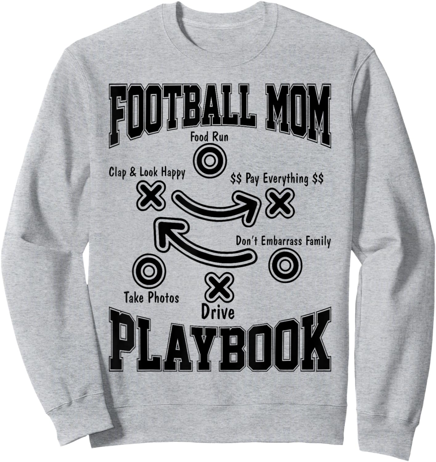 Football Mom Playbook Football Player Mama Sport Love Women Sweatshirt - Sweatshirt | Ash