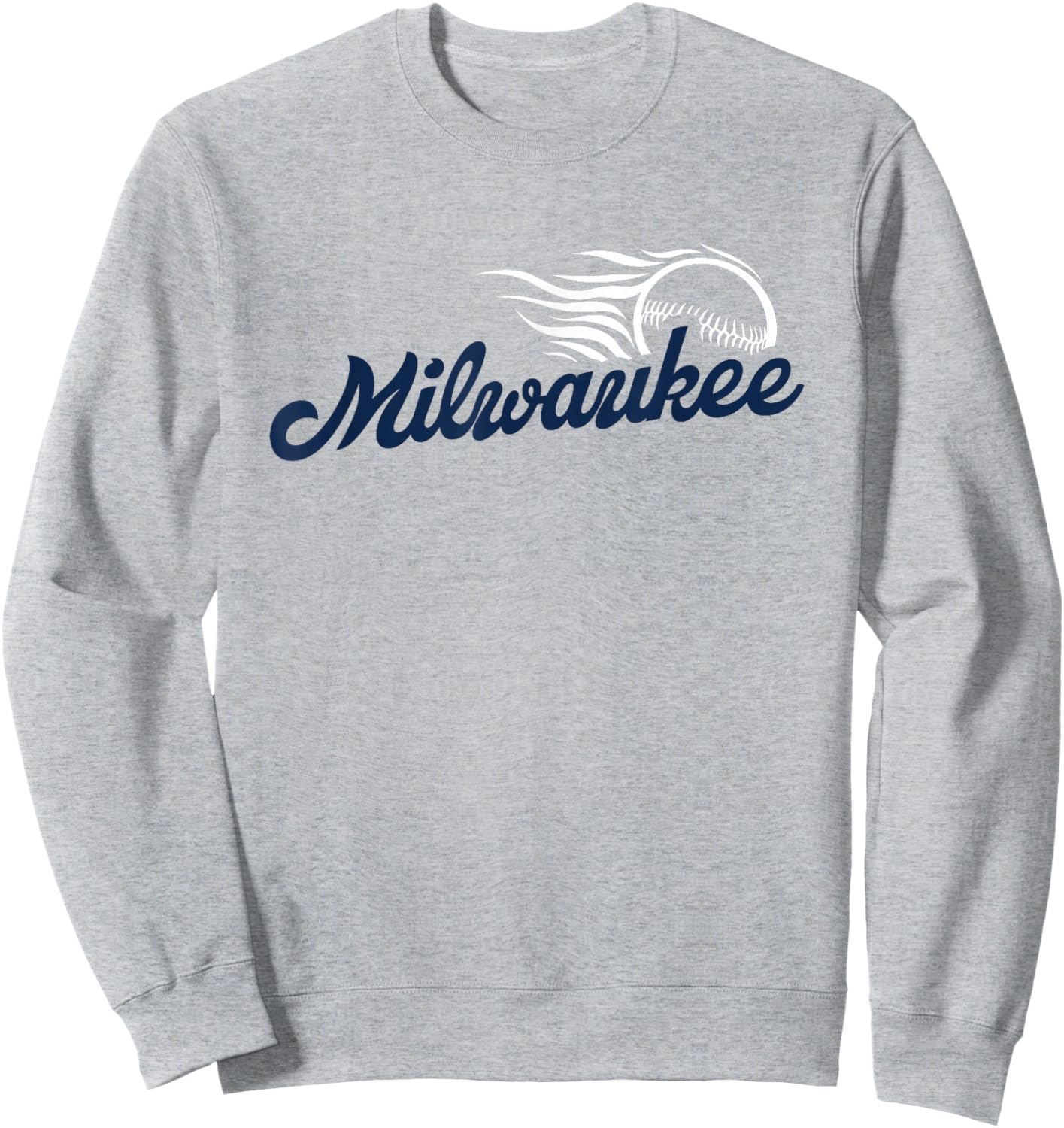 Milwaukee Baseball Vintage Minimalist Retro Baseball Lover Sweatshirt - Sweatshirt | Ash