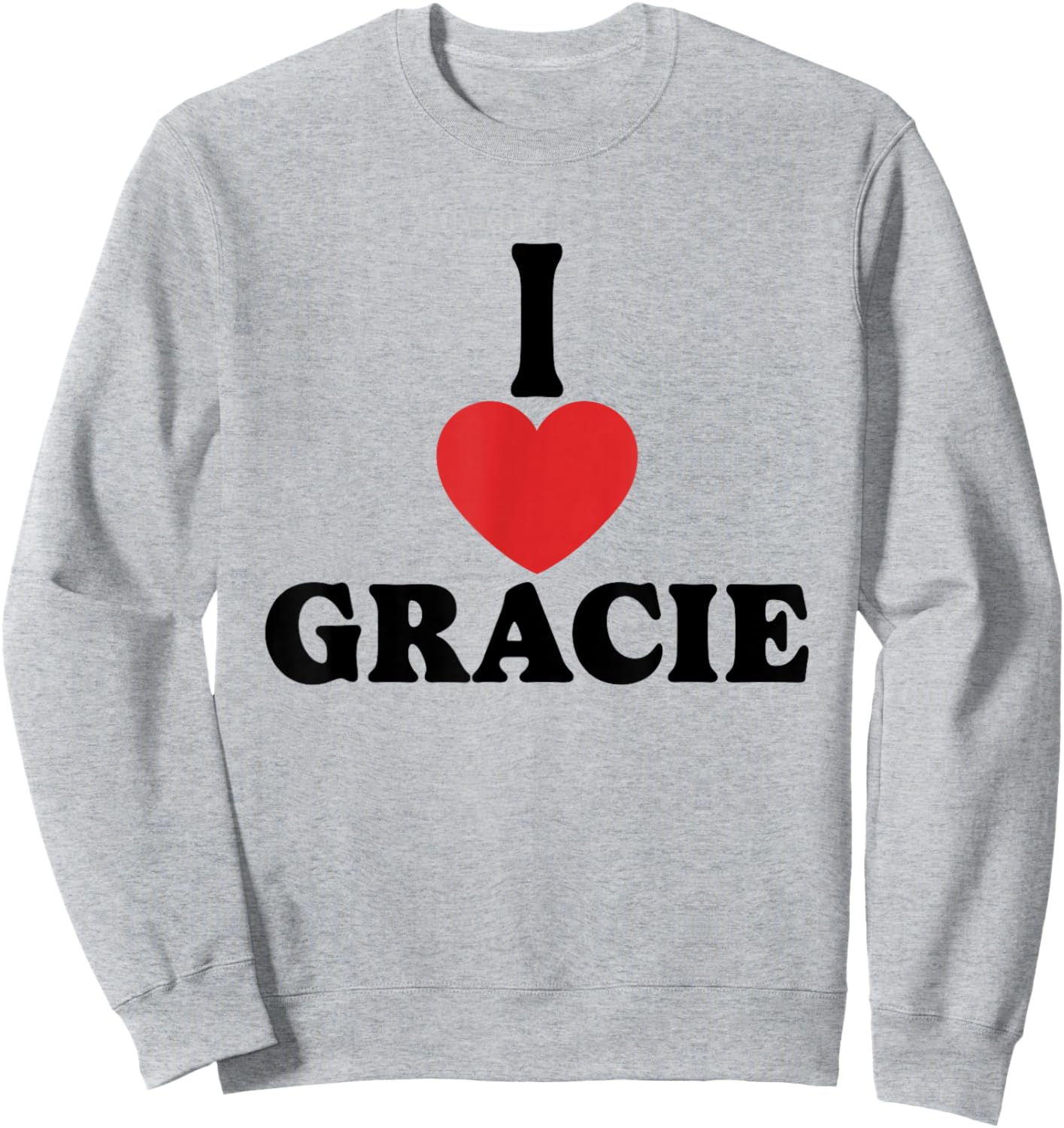 Personalized Name Gracie I Love Gracie Heart Groovy Sweatshirt - Sweatshirt | Ash