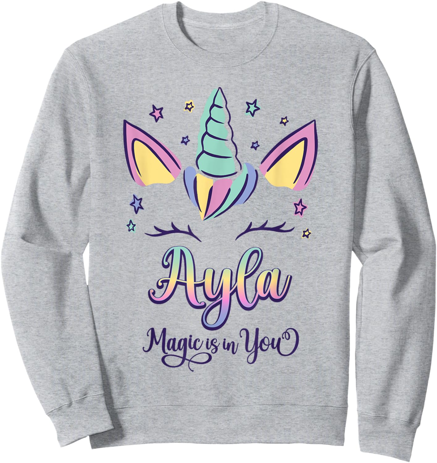First Name Ayla Personalized I Love Ayla Sweatshirt - Sweatshirt | Ash