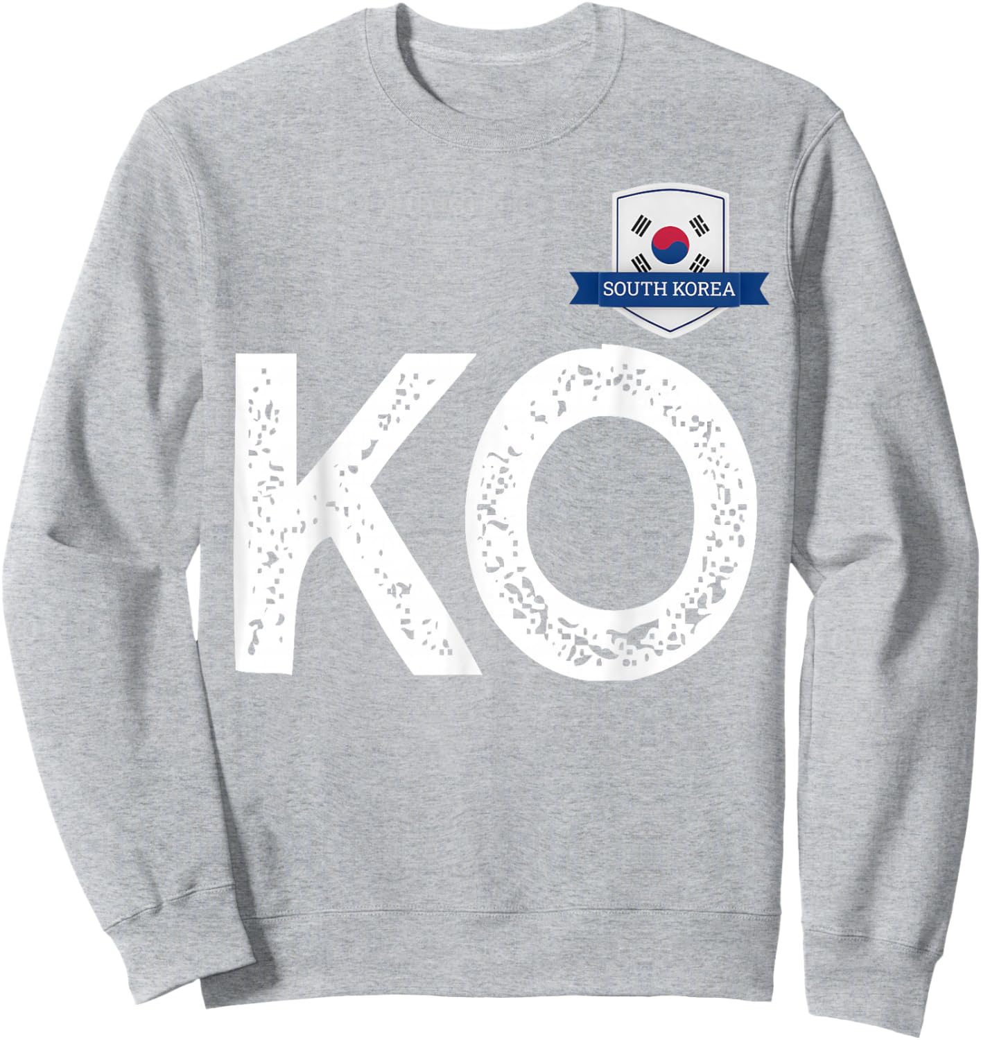 South Korea Human-Flag Letter KO South Korea Sweatshirt - Sweatshirt | Ash