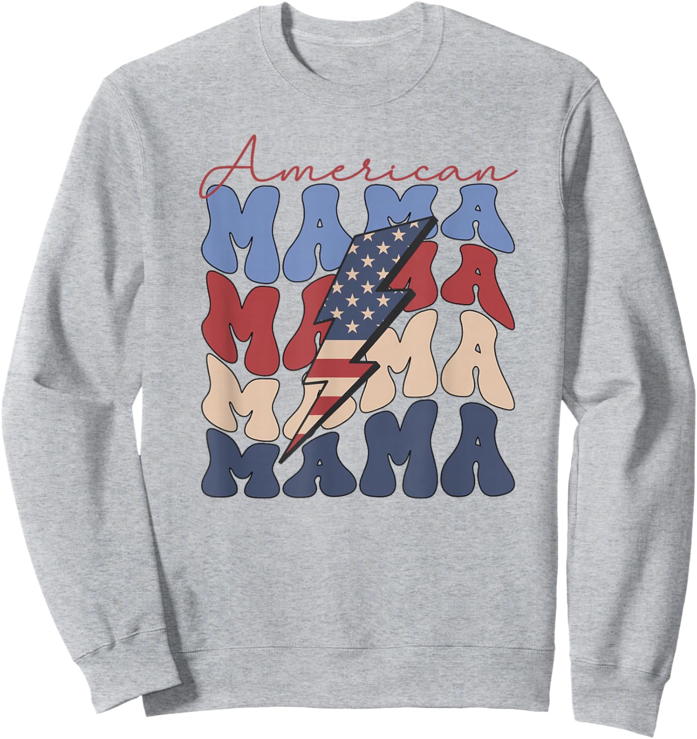 American Mama, 4th Of July, Fourth of July, Patriotic, USA Men Sweatshirt - Sweatshirt | Ash