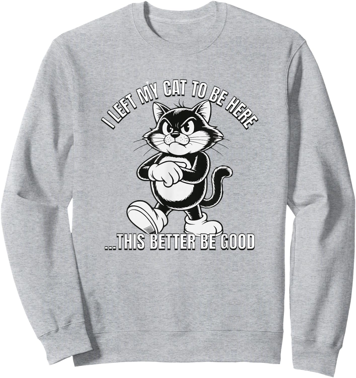 I Left My Cat to Be Here This Better Be Good Sweatshirt - Sweatshirt | Ash