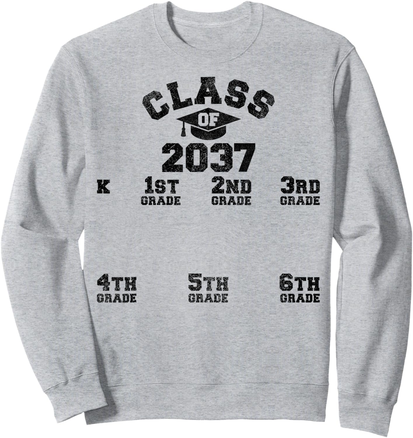Class Of 2037 Handprint Shirt, Grow With Me Kindergarten Kid Sweatshirt - Sweatshirt | Ash
