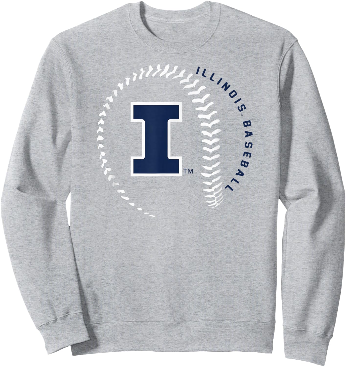 Illinois Fighting Illini Baseball Fastball Orange Sweatshirt - Sweatshirt | Ash
