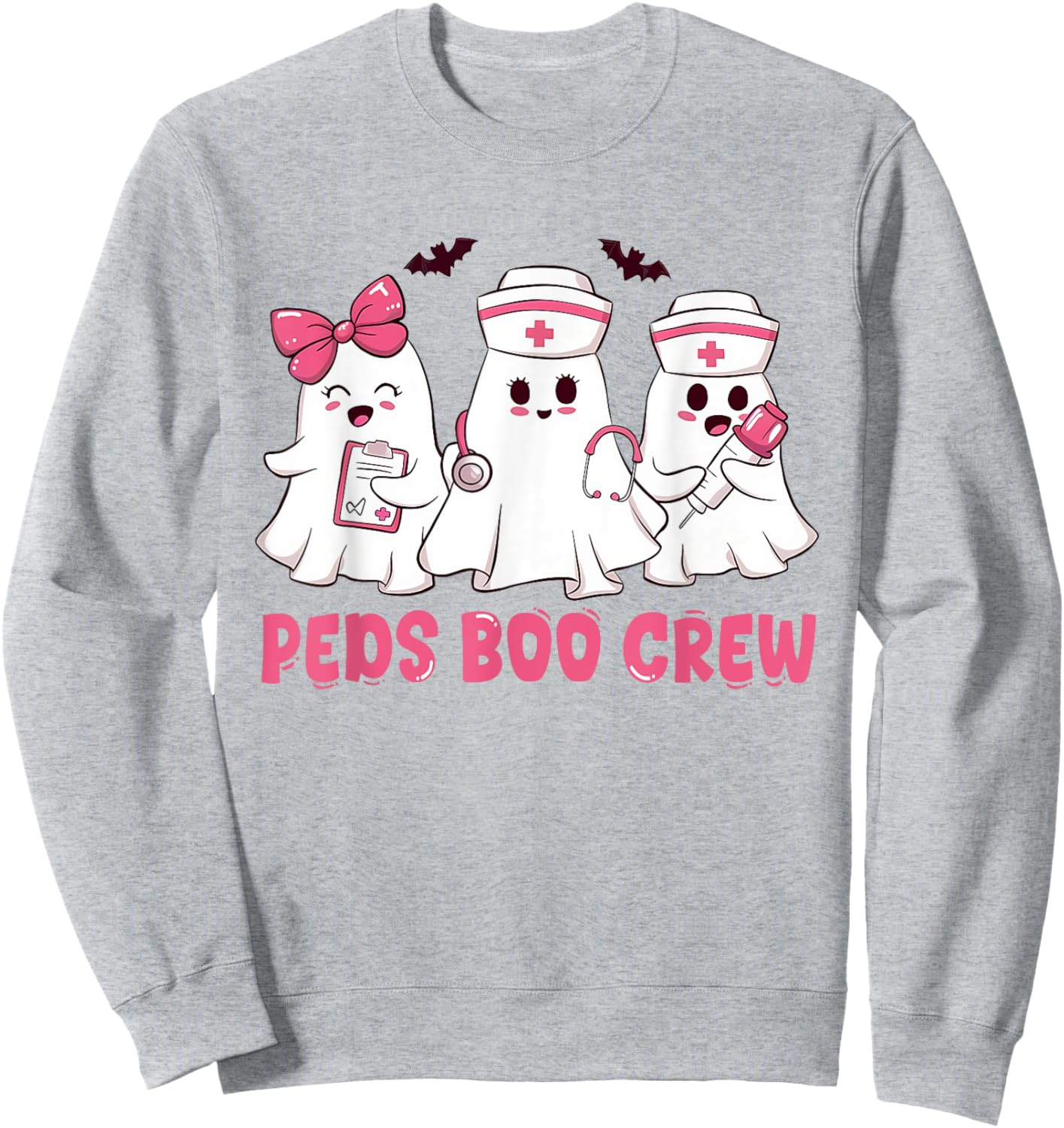 Pediatric Nurse shirt Halloween Peds Boo Crew Halloween Sweatshirt - Sweatshirt | Ash