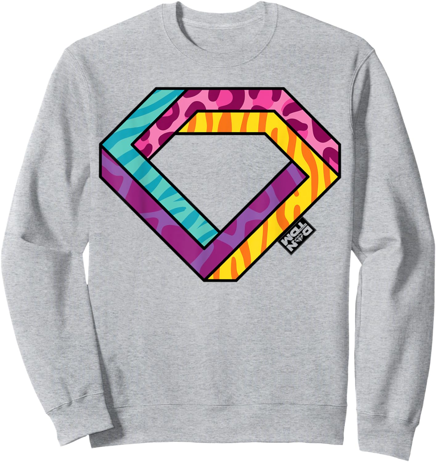 DanTDM Retro Fill Large Sweatshirt - Sweatshirt | Ash