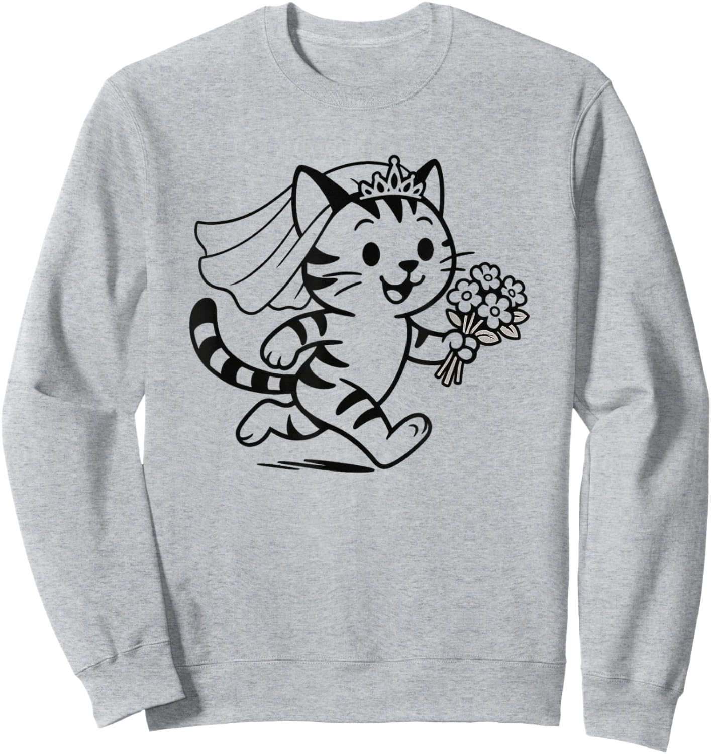 Mariée de Mariage Chat Mignon Sweatshirt - Sweatshirt | Ash