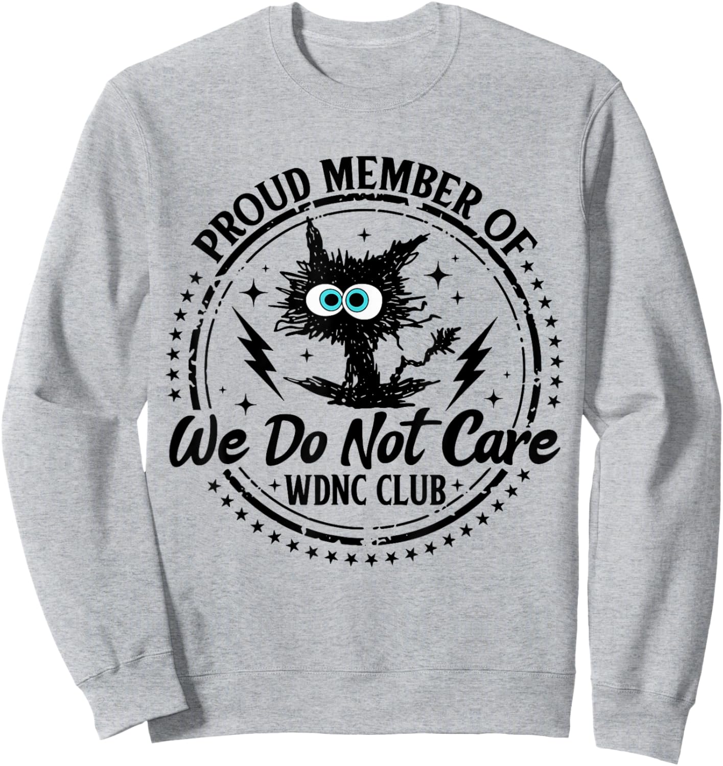 Vintage Proud Member of WDNC Club Black Cat Sweatshirt - Sweatshirt | Ash