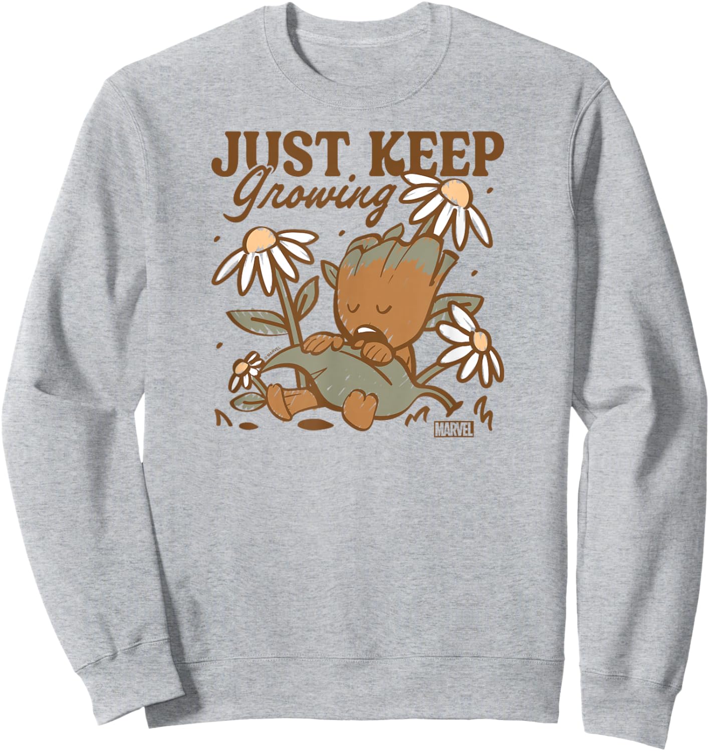 Guardians Of The Galaxy - Just Keep Growing Baby Groot Sweatshirt - Sweatshirt | Ash