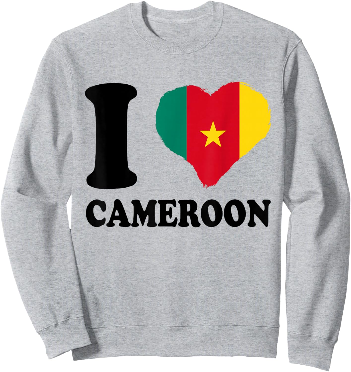 Cameroonian Flag I Love Cameroon Cameroonian Pride Heart Sweatshirt - Sweatshirt | Ash