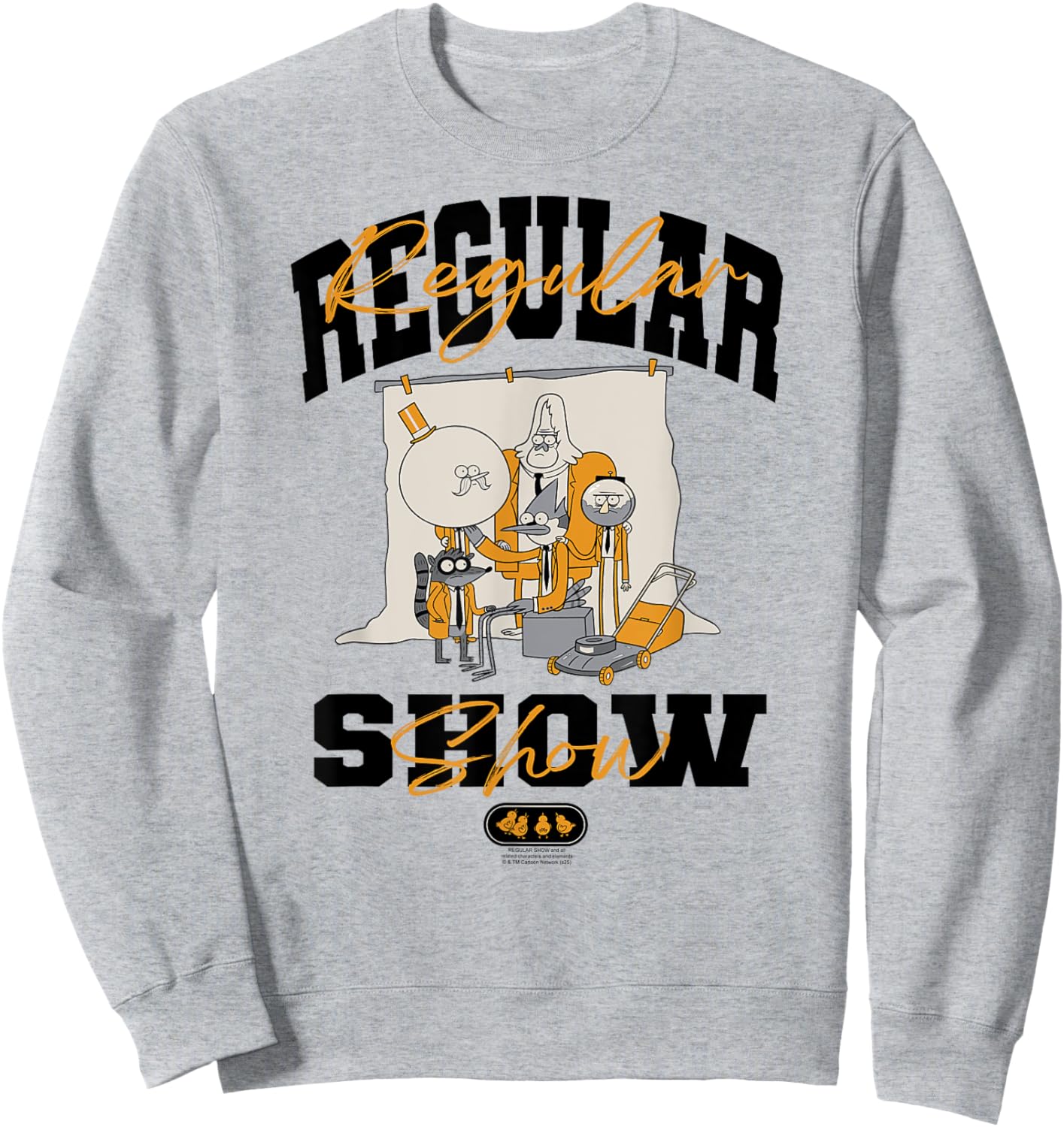 Regular Show Formal Cast Photo and Logo Funny Cartoon Sweatshirt - Sweatshirt | Ash