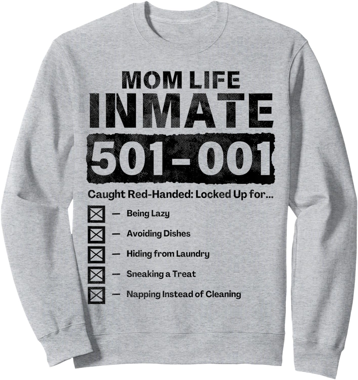Mom Life Inmate Funny Matching Halloween Costume Sweatshirt - Sweatshirt | Ash