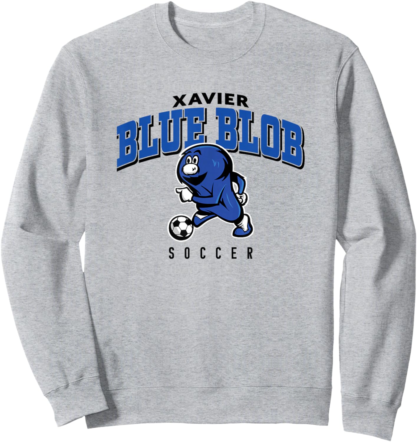 Xavier University Musketeers Blue Blob Soccer Arched Sweatshirt - Sweatshirt | Ash
