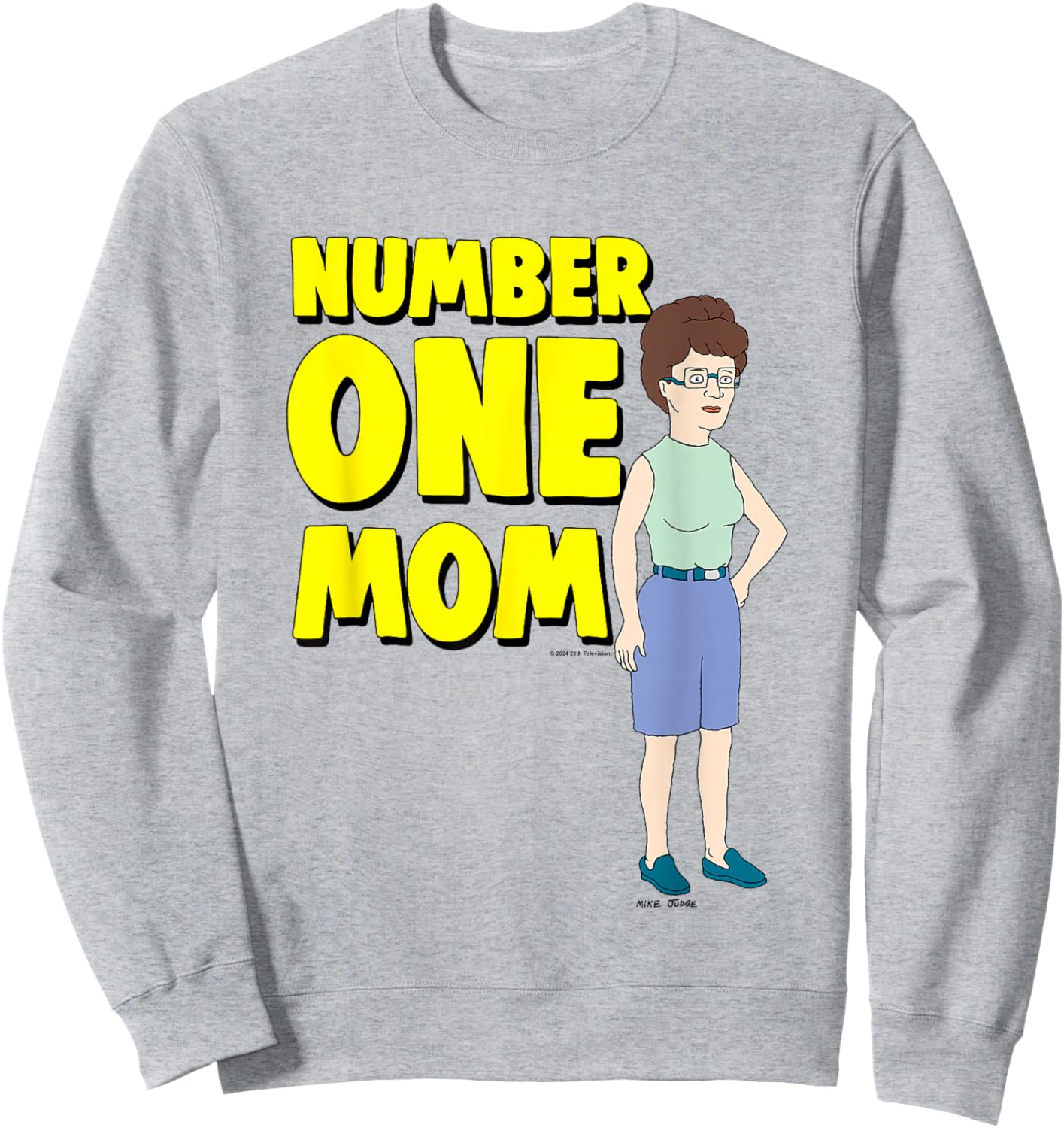 King of The Hill Mother's Day Number One Mom Peggy Big Logo Sweatshirt - Sweatshirt | Ash
