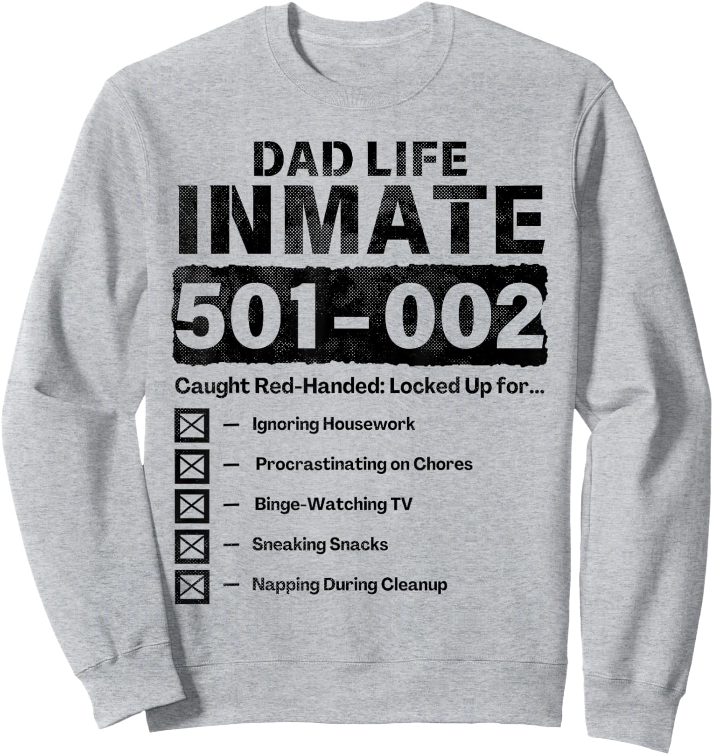 Dad Life Inmate Funny Matching Halloween Costume Sweatshirt - Sweatshirt | Ash