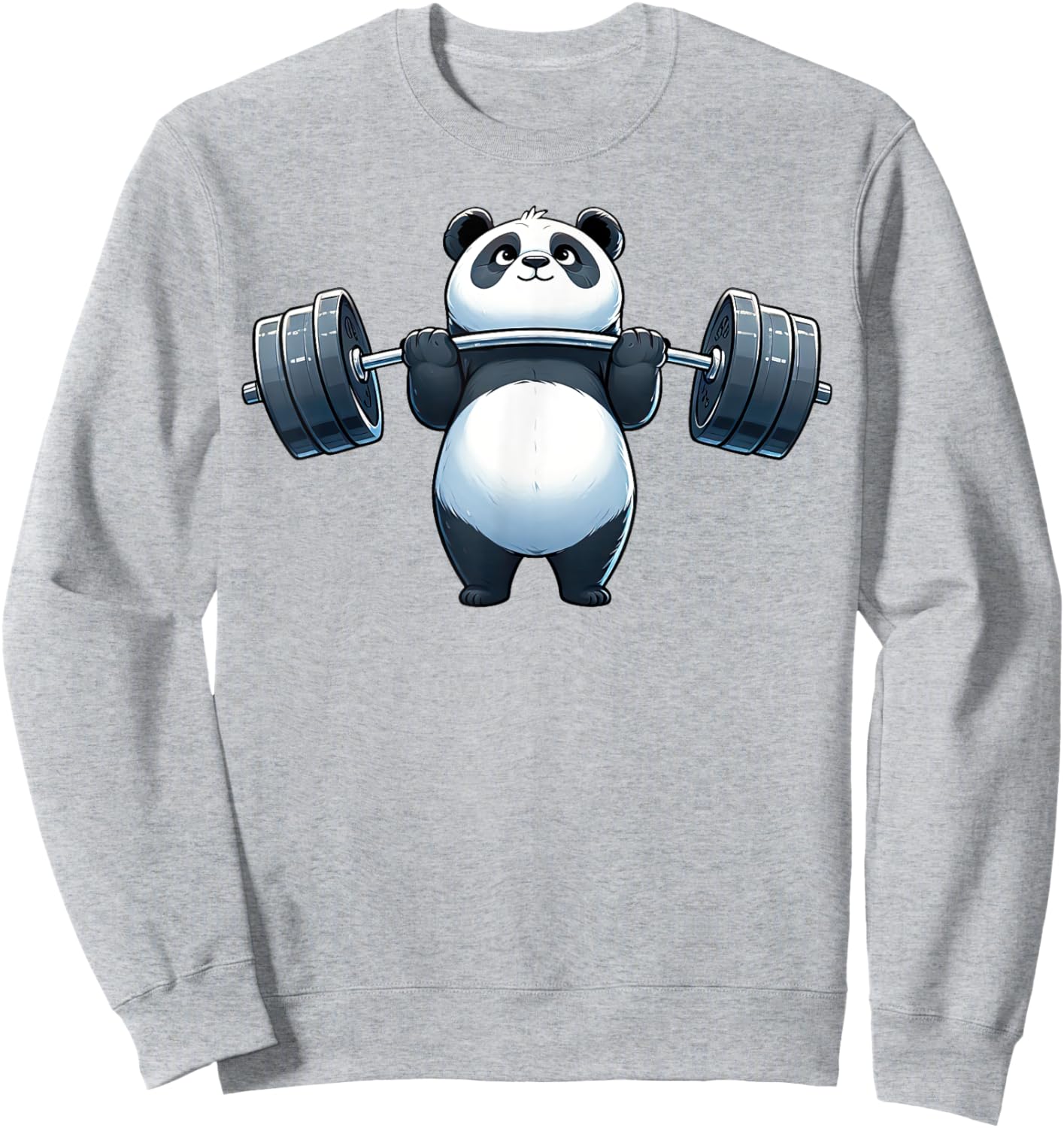 Panda Weightlifting Fitness Gym Training Bodybuilding Sweatshirt - Sweatshirt | Ash
