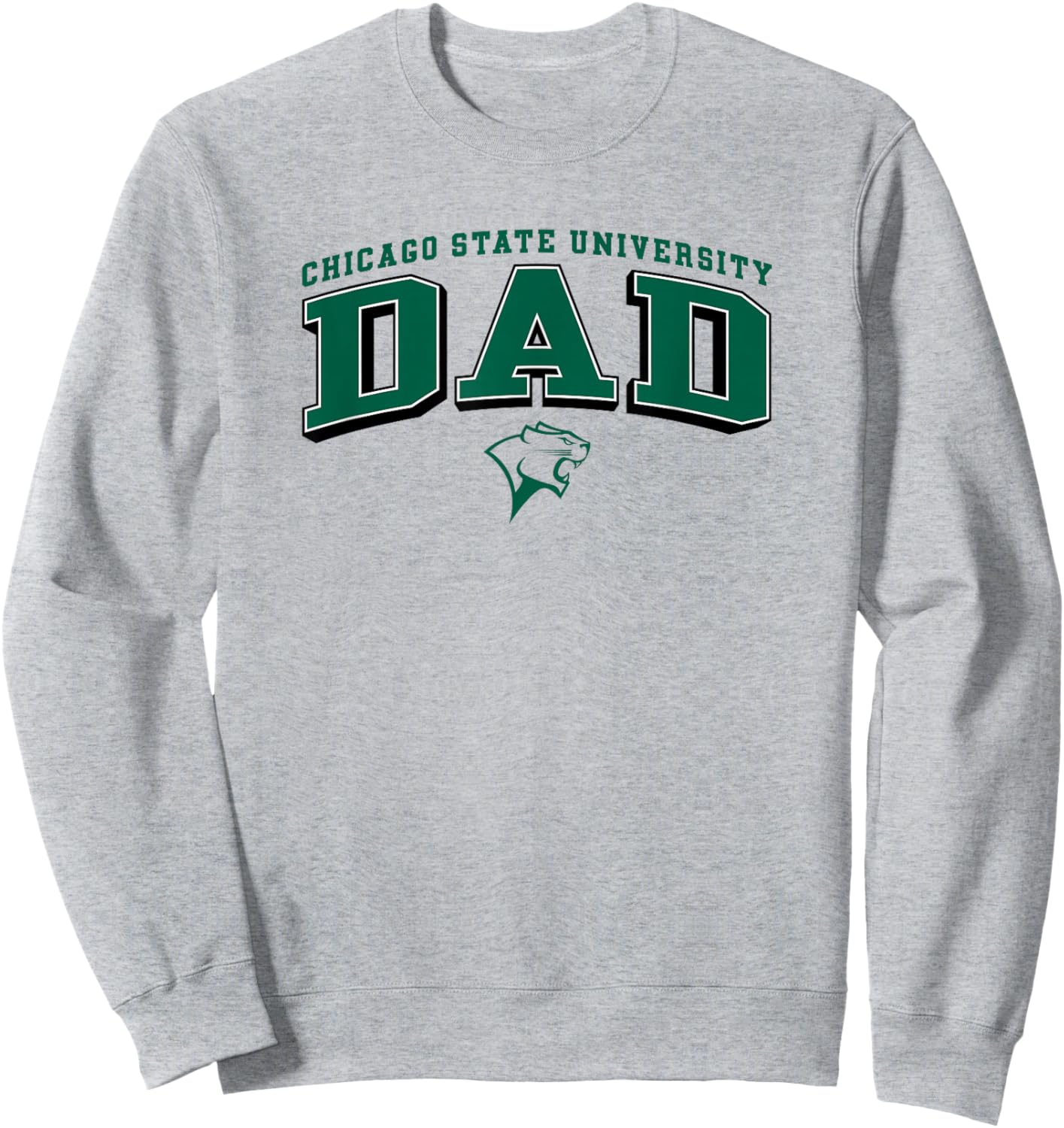 Chicago State Cougars Dad Arch Gray Officially Licensed Sweatshirt - Sweatshirt | Ash