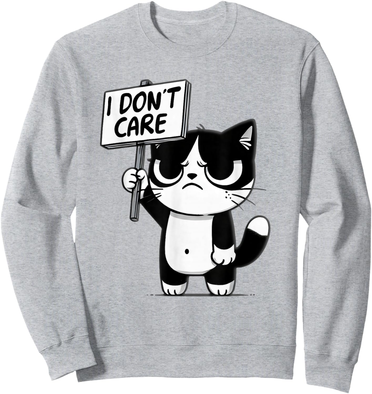 Funny Cat, Sarcastic Grumpy Mood, Family Kids Kitten Meme Sweatshirt - Sweatshirt | Ash
