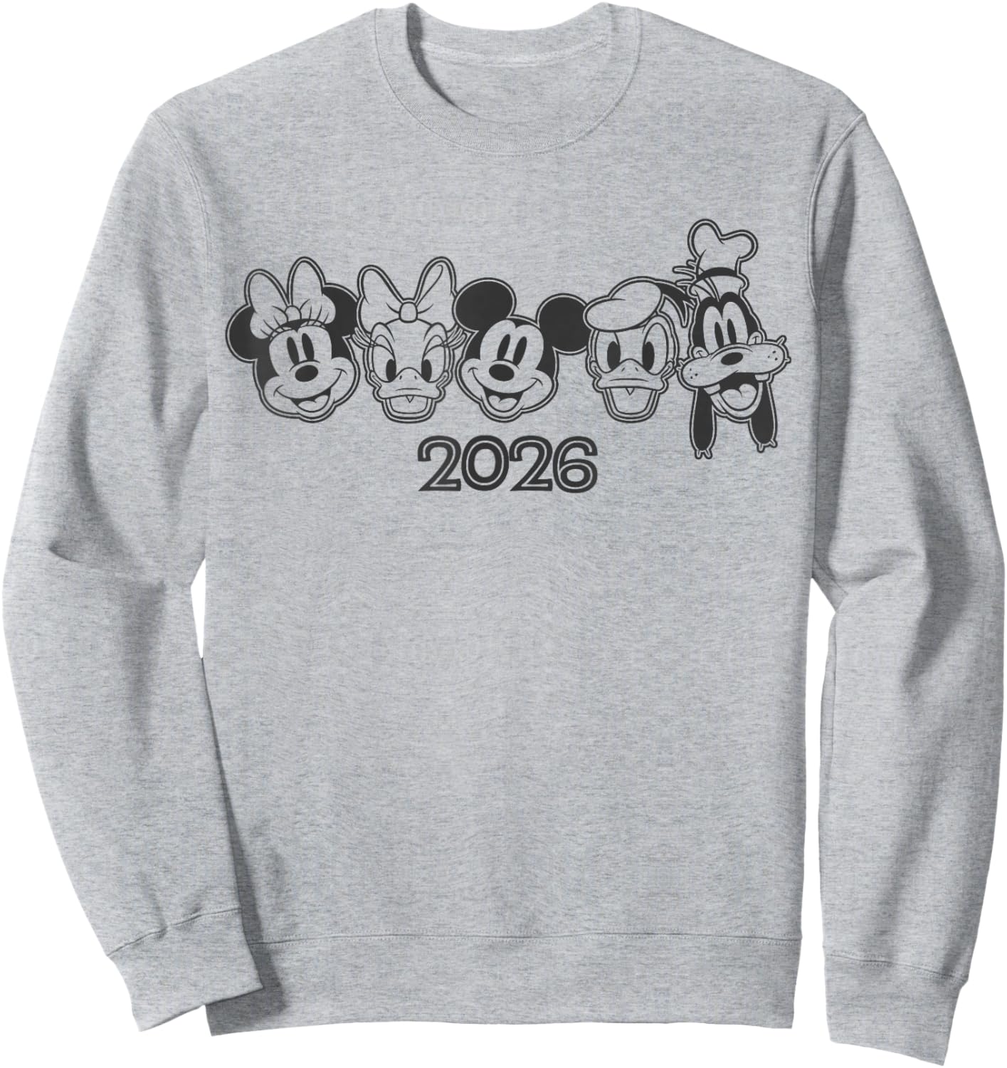Disney Mickey and Friends Family Vacation 2026 Pals Together Sweatshirt - Sweatshirt | Ash