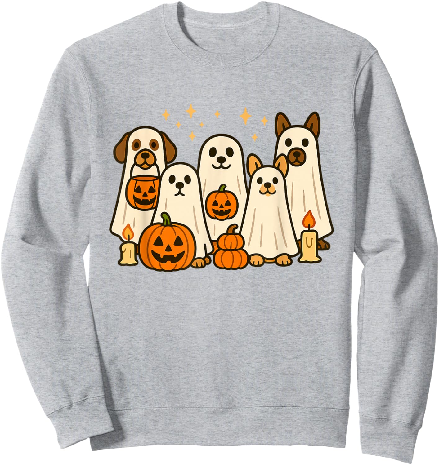 Cute Dog Ghost Funny Halloween Costume Sweatshirt - Sweatshirt | Ash