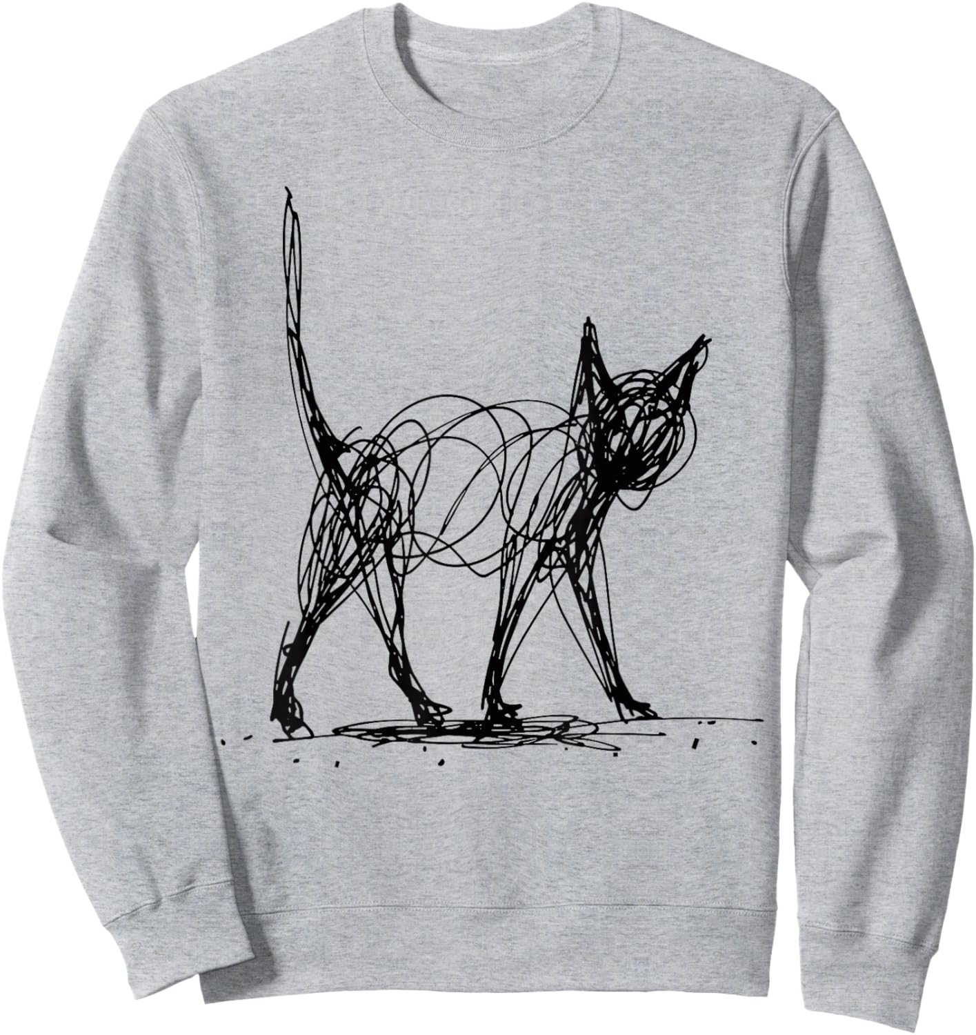 Minimalist Cat Sweatshirt - Sweatshirt | Ash