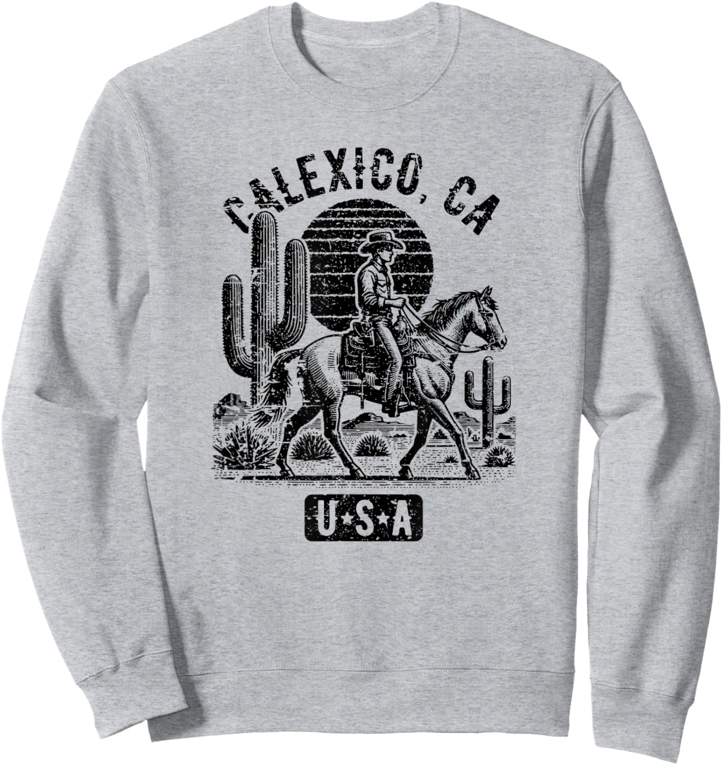 Calexico California USA Cowboy Horse Vintage Style Design Sweatshirt - Sweatshirt | Ash