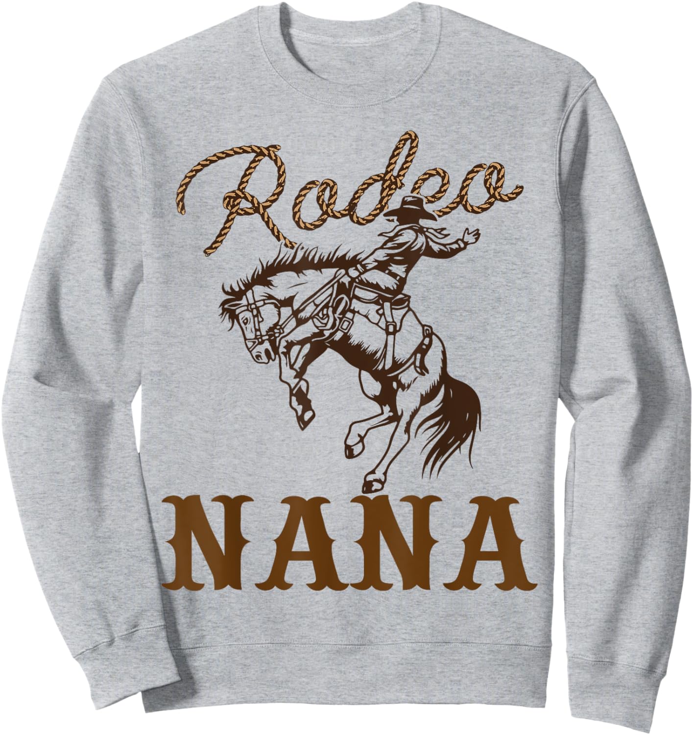 Nana Birthday Cowboy Cowgirl Western Rodeo Grandma Party Sweatshirt - Sweatshirt | Ash