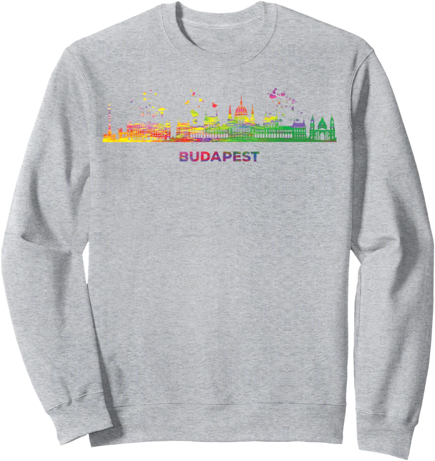Budapester Skyline Colorful Cityscape Budapest Sweatshirt - Sweatshirt | Ash