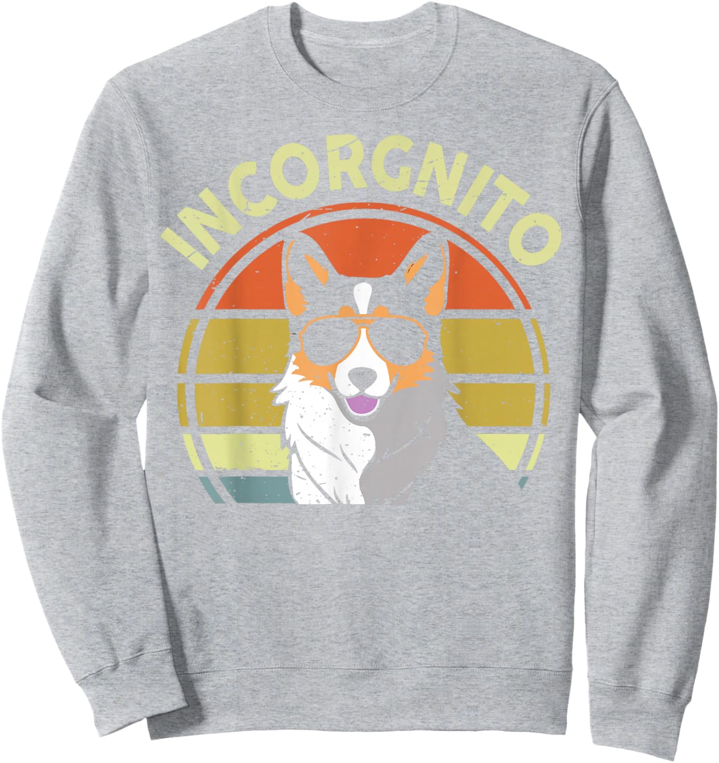 Incognito Tricolor Corgi Men Women Funny Mom Dad Lover Retro Sweatshirt - Sweatshirt | Ash