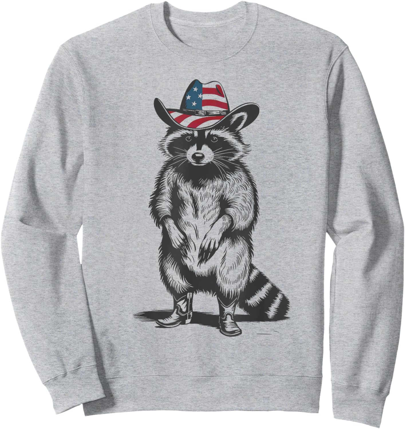 Vintage Racoon Trash Panda Cowboy Western Country Cowgirl Sweatshirt - Sweatshirt | Ash