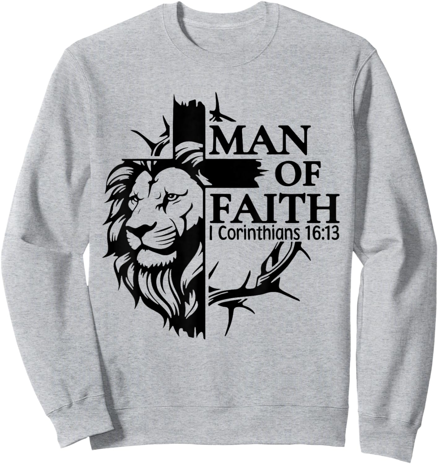 Faith, God, Religious, Man of Faith, Believe, Faith Cross Sweatshirt - Sweatshirt | Ash