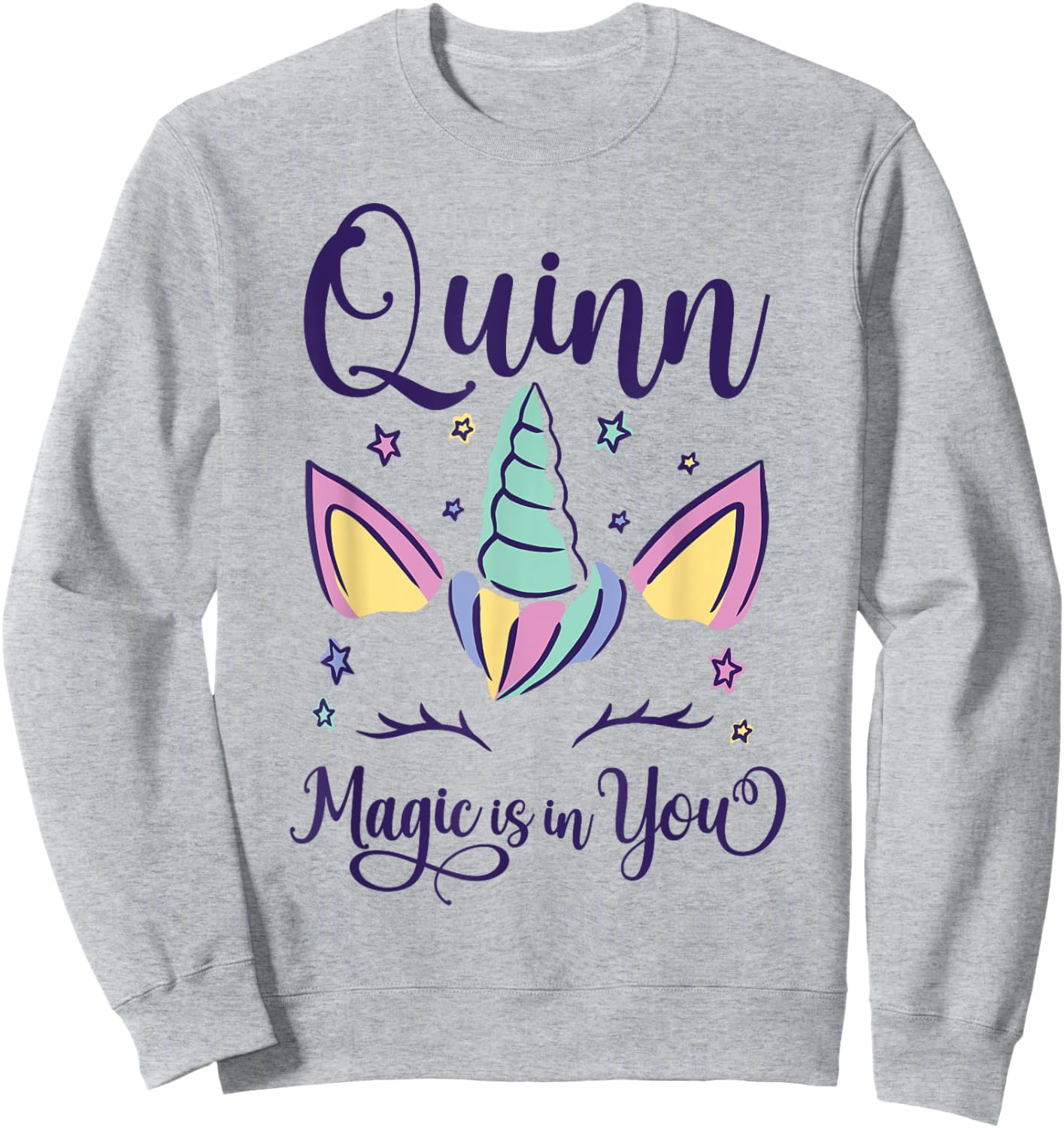 First Name Quinn Personalized I Love Quinn Sweatshirt - Sweatshirt | Ash