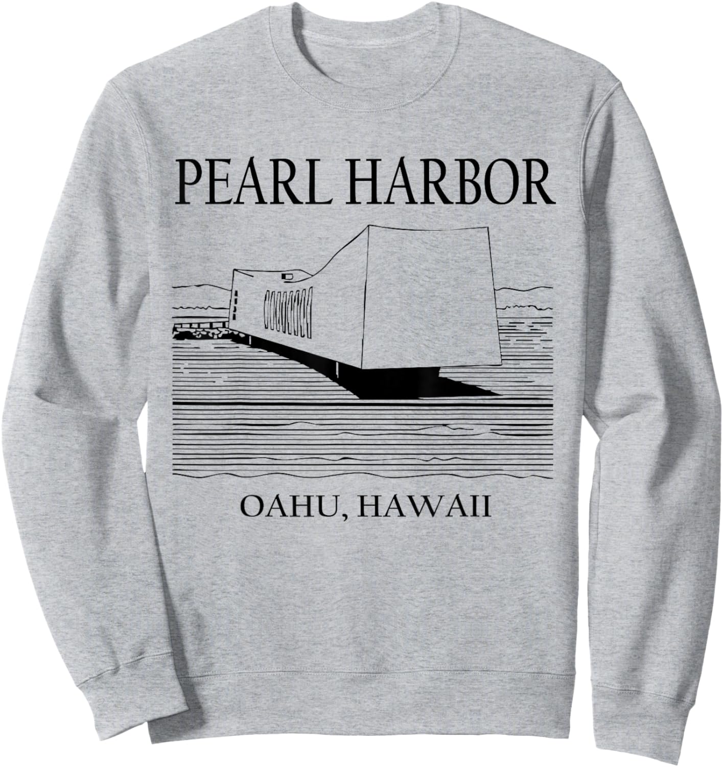Pearl Harbor Hawaii Minimalist Historic Travel Souvenir Sweatshirt - Sweatshirt | Ash