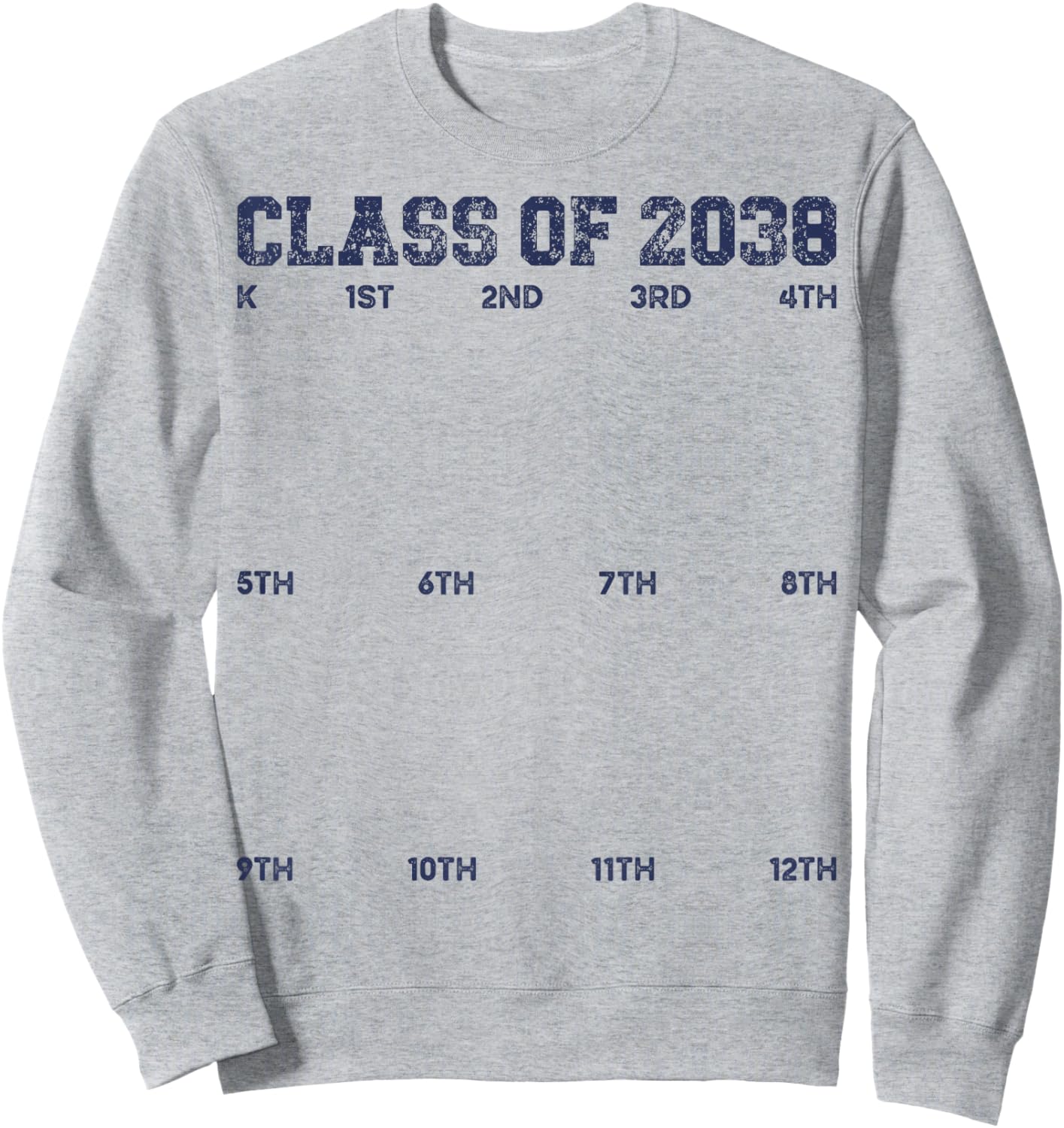 Class of 2038 Grow With Me Shirt 2038 Hand Print Kid K to 12 Sweatshirt - Sweatshirt | Ash