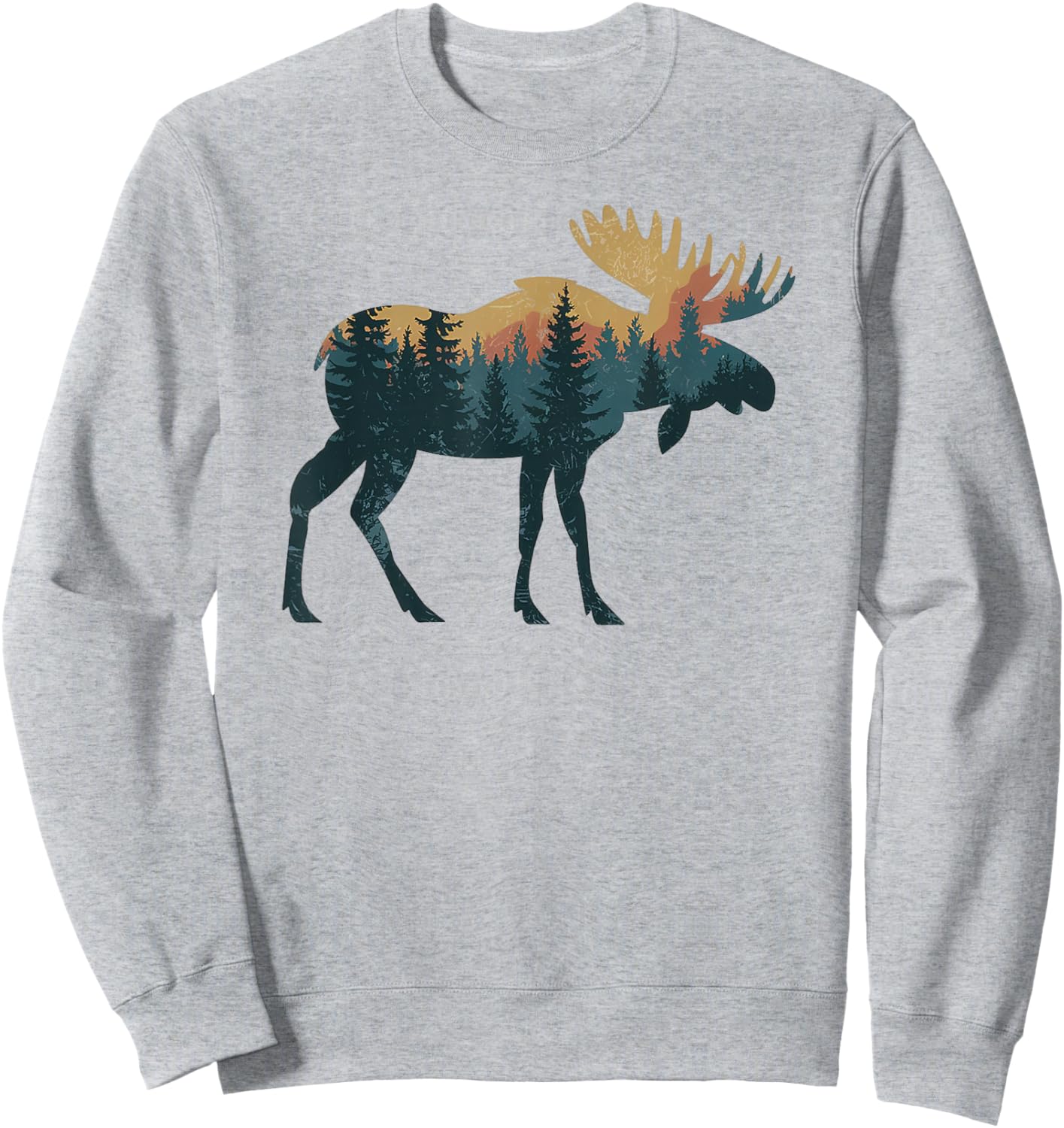 Moose Hunting Hiking Outdoor Camping Forest Men Women Moose Sweatshirt - Sweatshirt | Ash