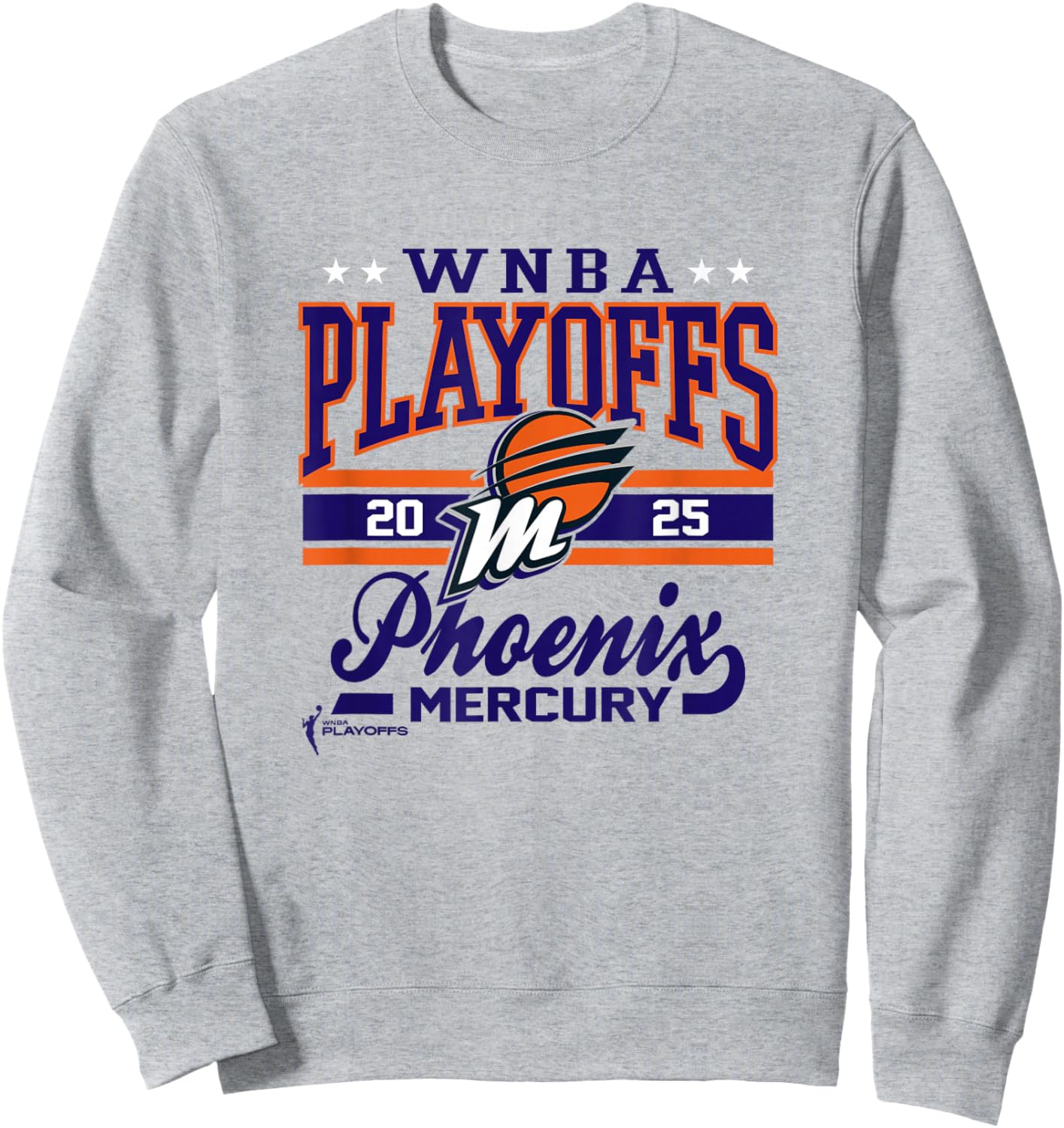 WNBA Official Phoenix Mercury 2025 Playoffs Time for Action Sweatshirt - Sweatshirt | Ash