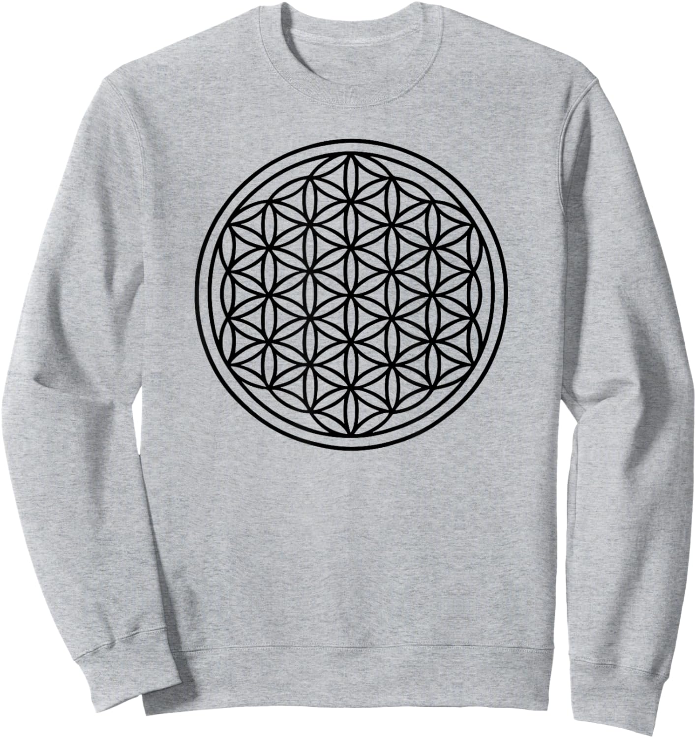 Fleur de Vie Noire - Symbole Géométrie Sacrée Sweatshirt - Sweatshirt | Ash