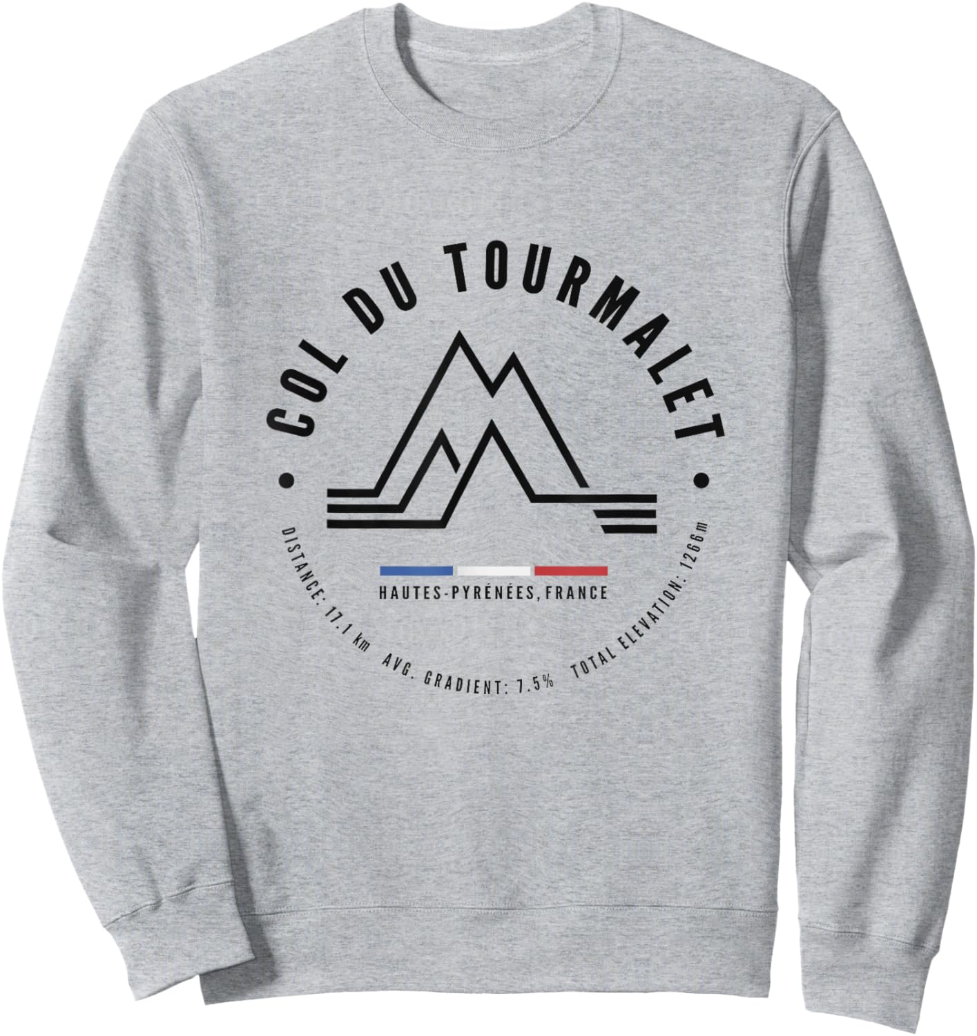 Col Du Tourmalet Mountain Pass France Cycling Racing Bike Sweatshirt - Sweatshirt | Ash