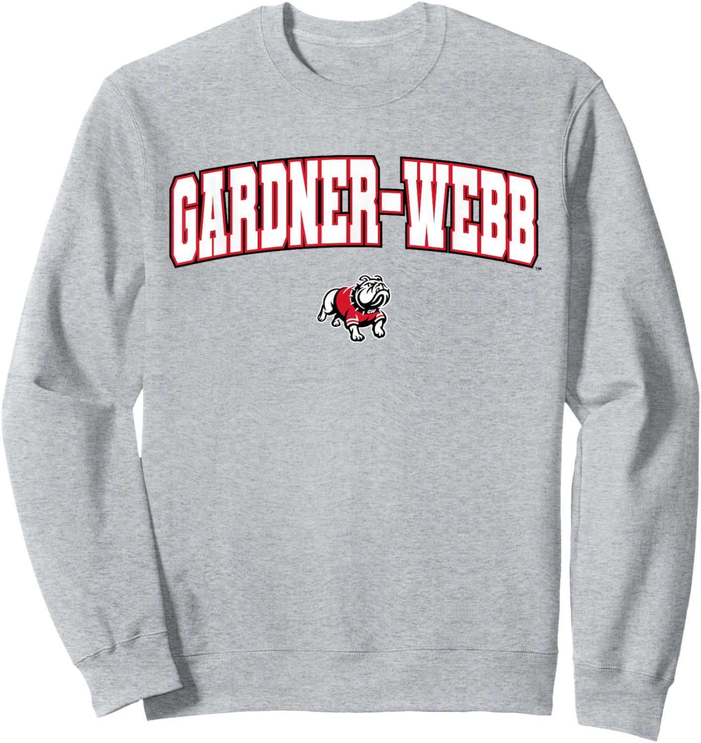 Gardner-Webb University GWU Bulldogs Arch Logo Sweatshirt - Sweatshirt | Ash
