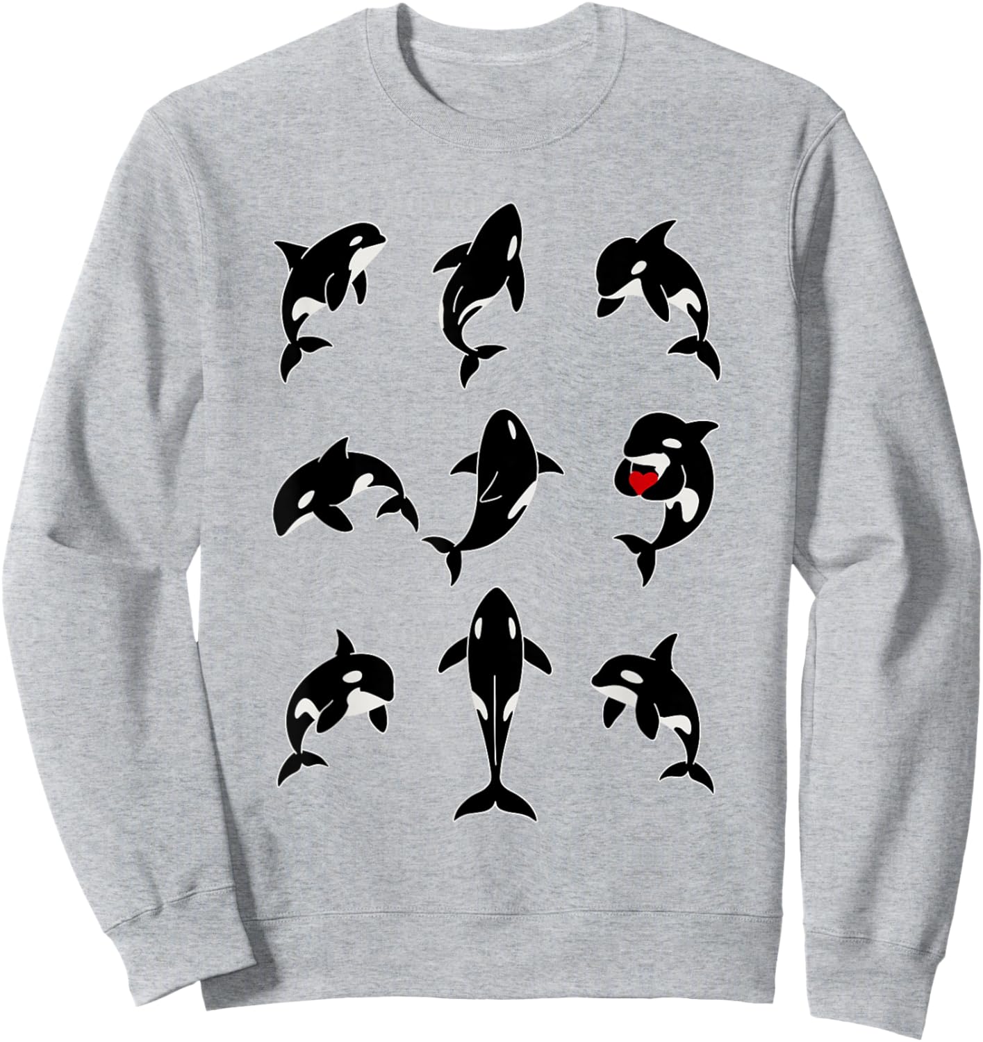 Minimalist Orca Line Drawing Men Women Kids Novelty Orca Sweatshirt - Sweatshirt | Ash