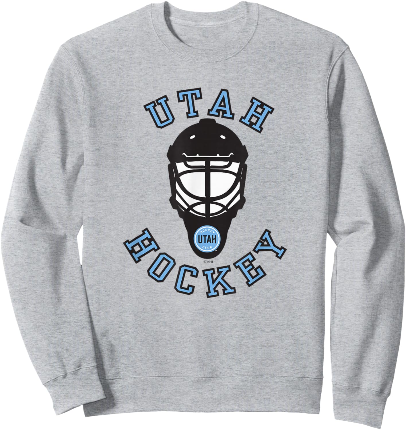 Utah Hockey Club Hockey Mask Gray Officially Licensed Sweatshirt - Sweatshirt | Ash