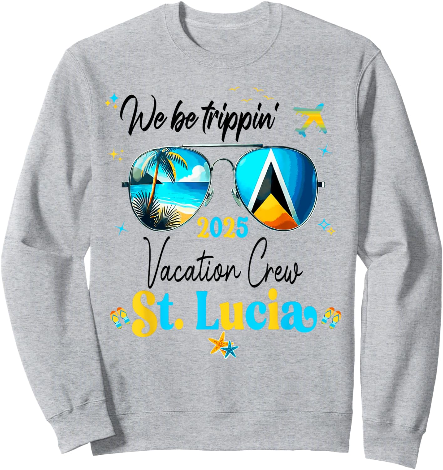 St. Lucia Vacation Trip 2025 Outfit Sweatshirt - Sweatshirt | Ash