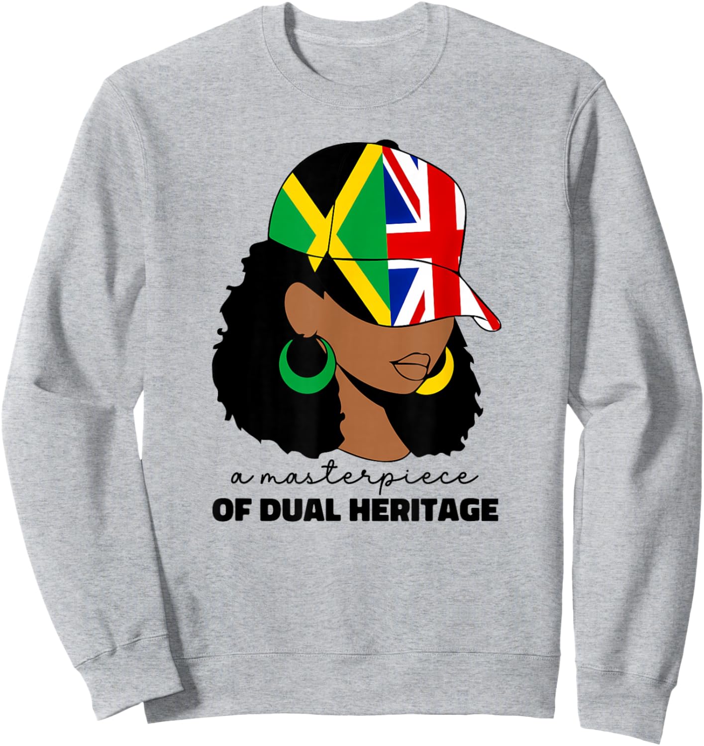 Half Britain And Jamaican British UK Jamaica Flag Girl Women Sweatshirt - Sweatshirt | Ash