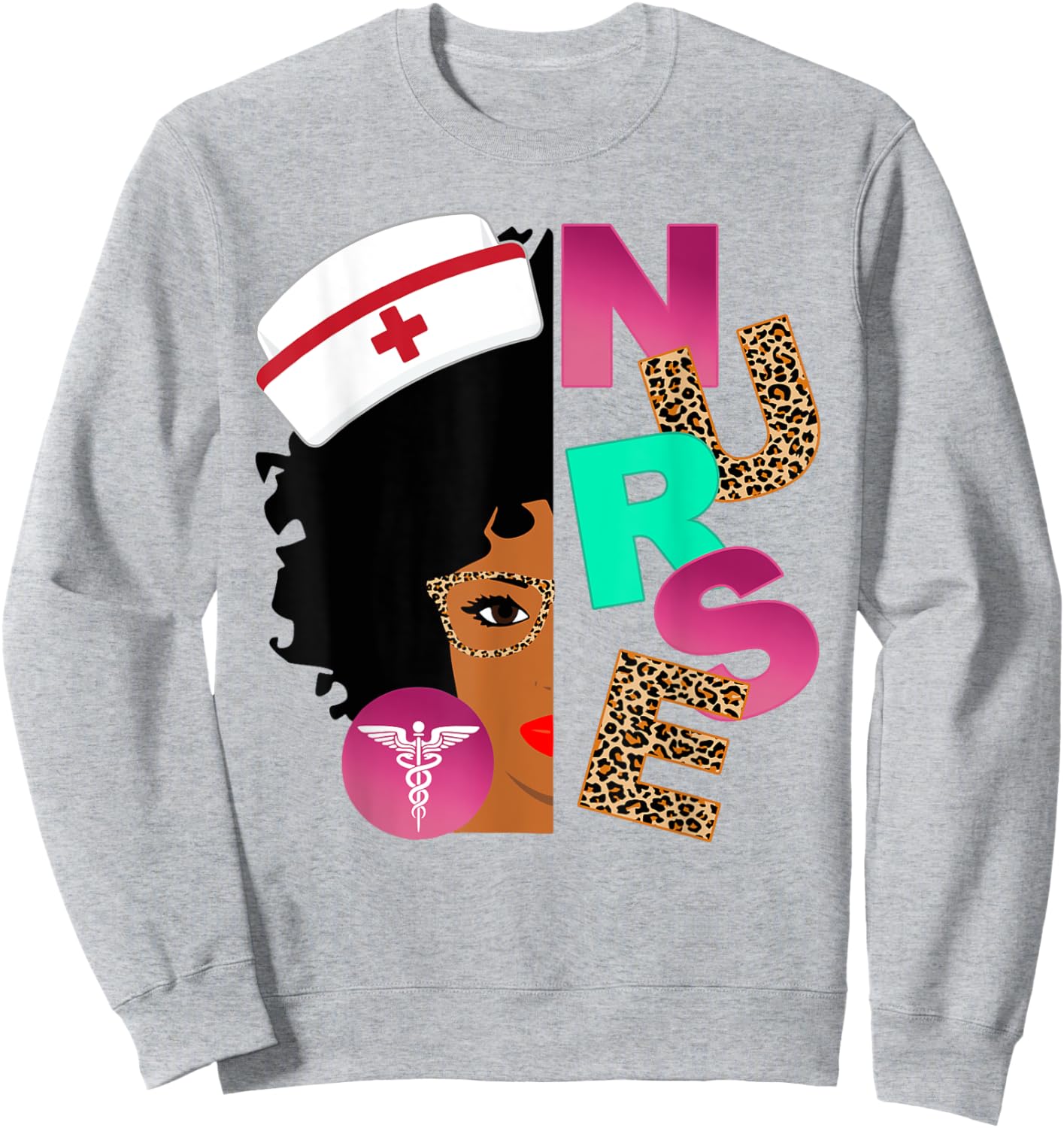 Black Strong Nurse Afro Love Melanin African American Women Sweatshirt - Sweatshirt | Ash