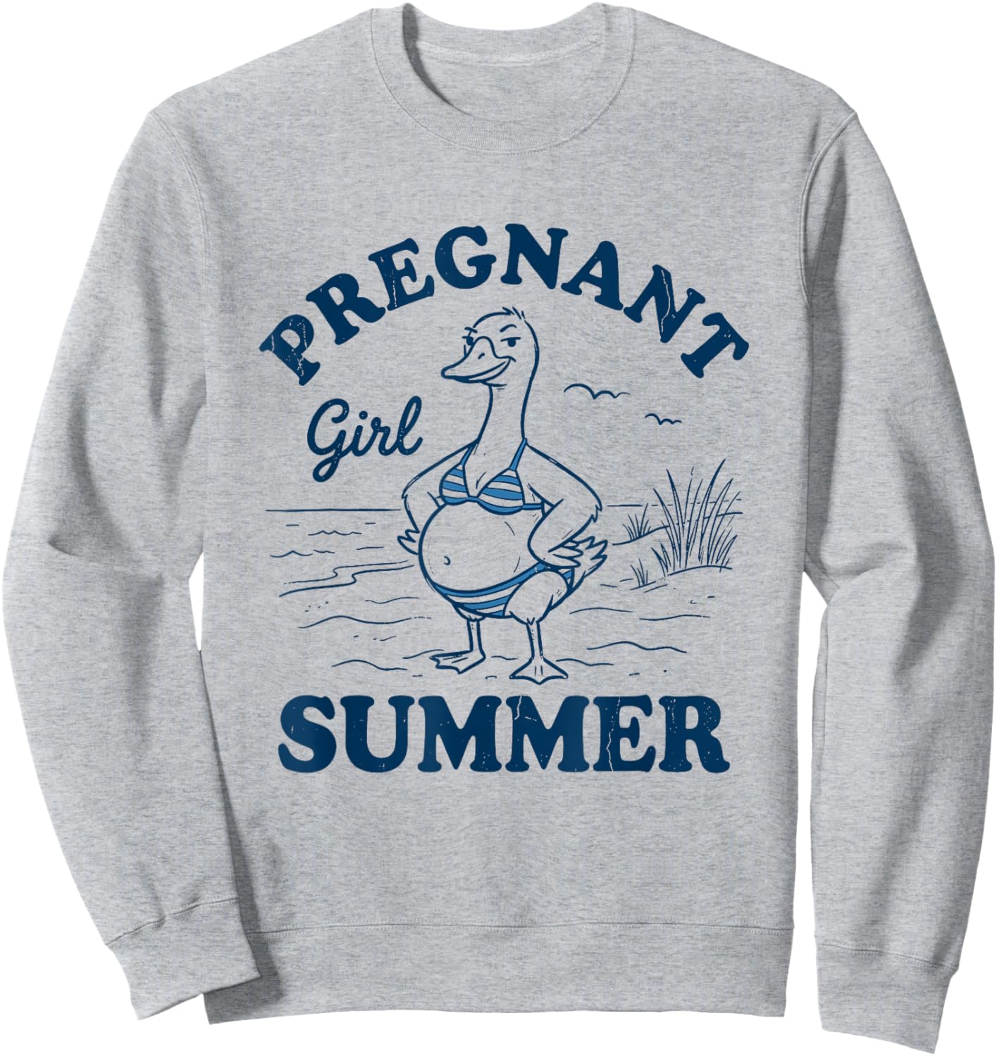 Pregnant Girl Summer Silly-Goose Beach Vacation New Mom Life Sweatshirt - Sweatshirt | Ash