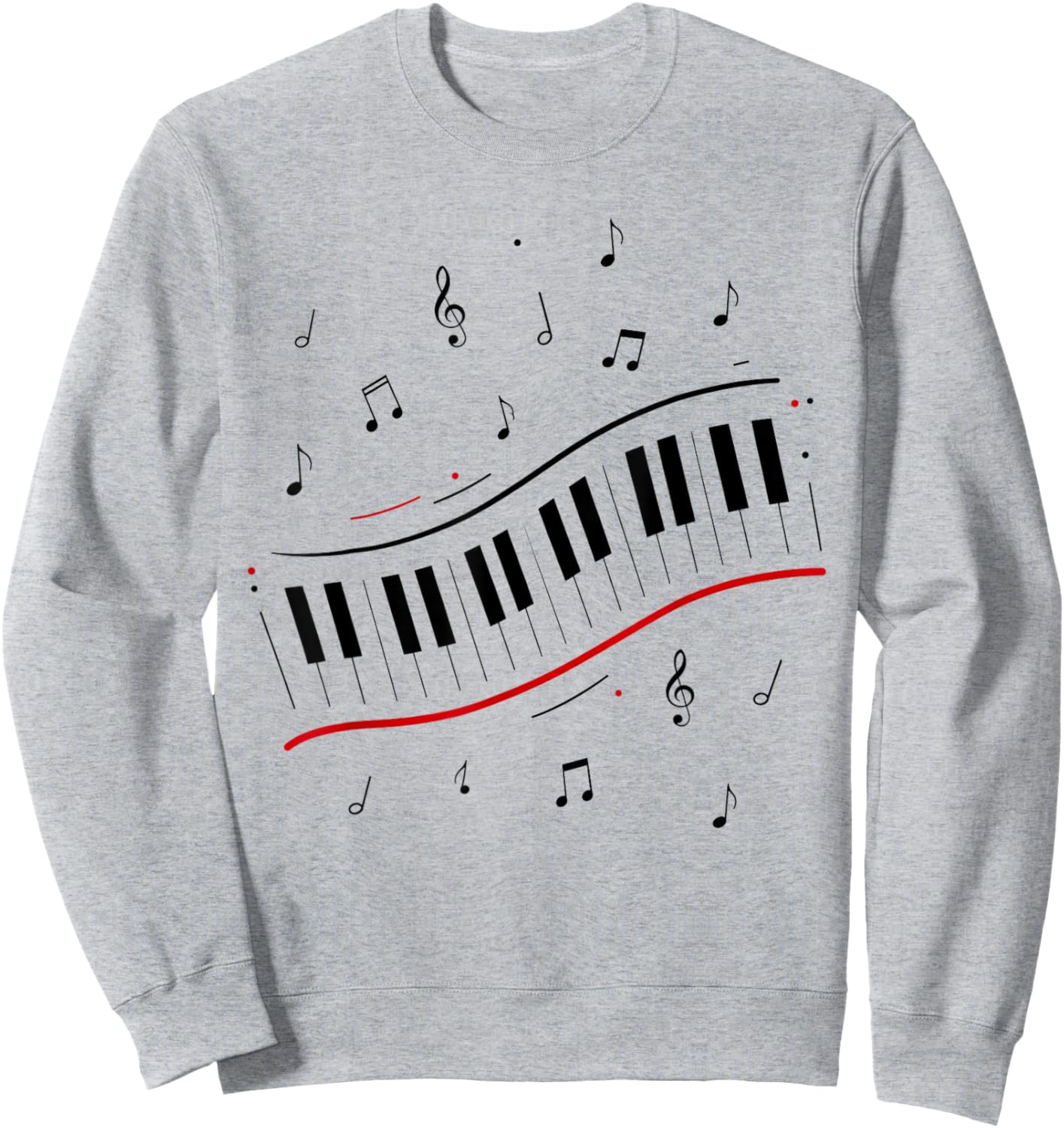 Minimal Piano Beat Keyboard Music Notes Pianist Art Musical Sweatshirt - Sweatshirt | Ash